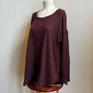 24/7 weekender long sleeve waffle shirt NWT